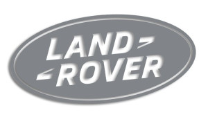 Wycinana naklejka LAND ROVER logo szara