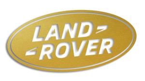 Wycinana naklejka LAND ROVER logo złota
