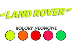Wycinana naklejka LAND ROVER kolory neonowe