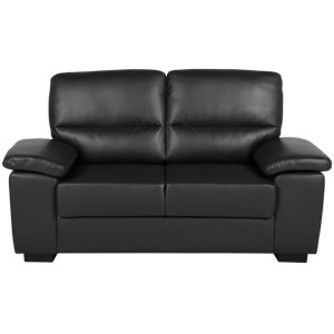 Sofa 2-osobowa ekoskóra czarna VOGAR