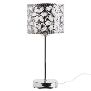Lampka nocna metalowa srebrna SAJO S