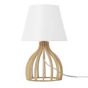 Lampka nocna drewniana biała AGUEDA