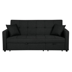 Sofa rozkładana czarna GLOMMA