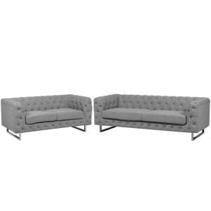 Komplet wypoczynkowy 5-osobowy szary VISSLAND