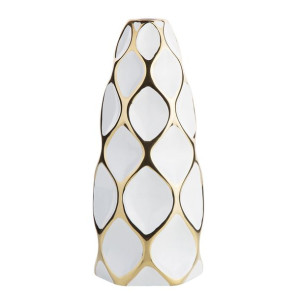 Wazon na kwiaty ceramiczny biały AVILA