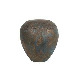 Wazon dekoracyjny ceramiczny złoto-turkusowy NIDA