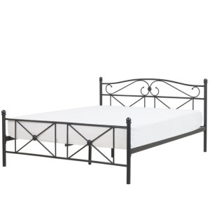 Łóżko metalowe 160 x 200 cm czarne RODEZ