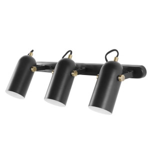 Lampa ścienna 3-punktowa metalowa czarna TYRIA