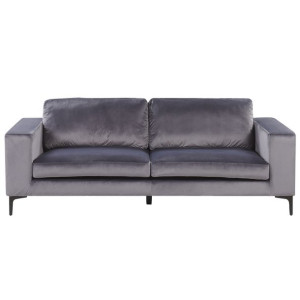 Sofa 3-osobowa welurowa szara VADSTENA