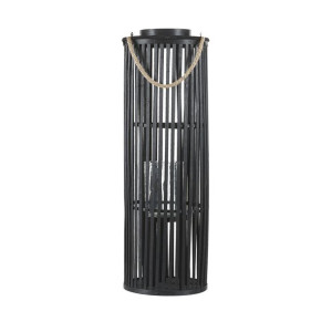 Lampion drewniany 80 cm czarny LUZON