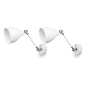 Zestaw 2 lamp ściennych metalowych biały MISSISSIPPI