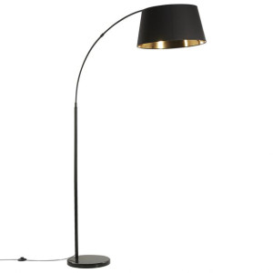 Lampa podłogowa metalowa czarna z miedzianym YABUS