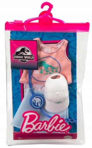 Barbie Ubranko Jurassic World Zestaw z Czapką
