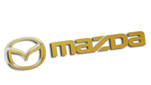 Wycinana naklejka MAZDA HD złota