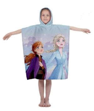 Ręcznik bawełniany ponczo z kapturem 55x110 Frozen
