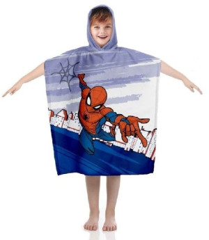 Ręcznik bawełniany ponczo z kapturem 55x110 Spiderman