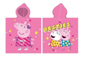 Ręcznik bawełniany ponczo z kapturem 50x115 Peppa Suzy