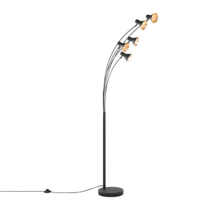 Lampa podłogowa regulowana metalowa czarna BARAGA