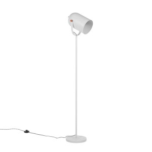 Lampa podłogowa regulowana metalowa biała TYRIA