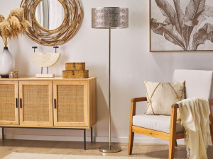 Lampa podłogowa metalowa srebrna NUON