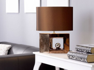 Lampka nocna porcelanowa brązowa DUERO