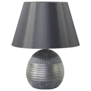 Lampka nocna porcelanowa srebrna SADO