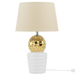 Lampa stołowa ceramiczna biało-złota VELISE