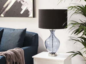 Lampa stołowa szklana niebieska KELANI