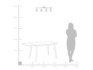 Lampa sufitowa 4-punktowa metalowa srebrna ERMA