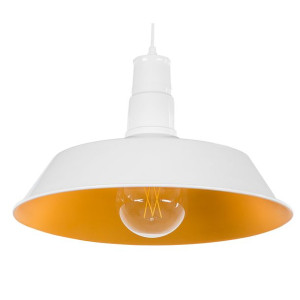 Lampa wisząca metalowa biała BAYOU