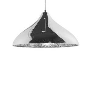 Lampa wisząca metalowa srebrna ISKAR