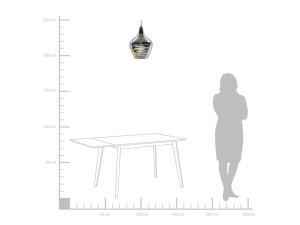 Lampa wisząca szklana srebrna SANGONE