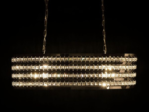 Lampa wisząca z kryształami metalowa srebrna CAVON