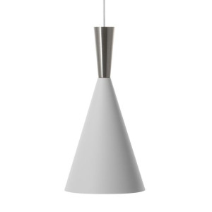 Lampa wisząca metalowa biało-srebrna TAGUS