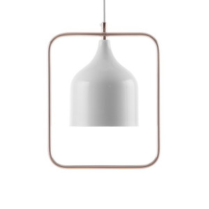 Lampa wisząca metalowa biała MAVONE