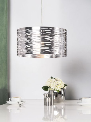 Lampa wisząca metalowa srebrna TORNO