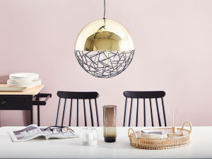 Lampa wisząca metalowa złota PADMA