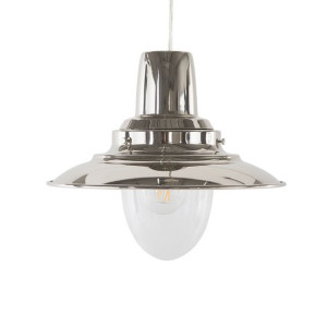 Lampa wisząca metalowa srebrna PINEGA