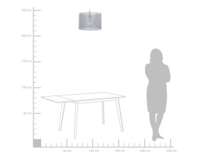 Lampa wisząca metalowa szara MEZEN