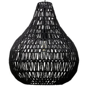 Lampa wisząca pleciona czarna MOLOPO