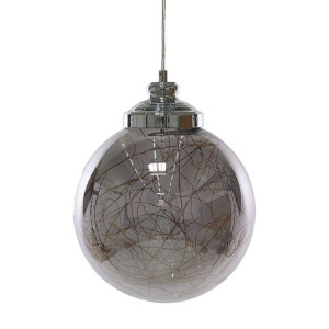 Lampa wisząca szklana srebrna BENI mała