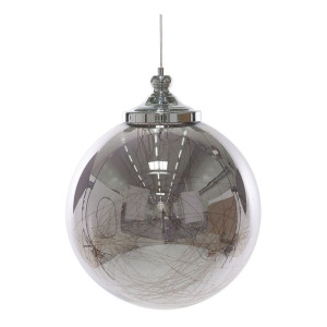 Lampa wisząca szklana srebrna BENI duża