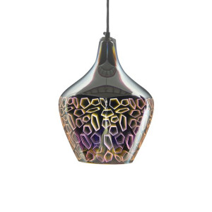 Lampa wisząca szklana srebrna SOANA