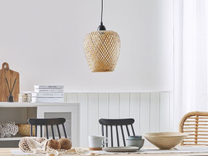 Lampa wisząca bambusowa jasne drewno BOMU