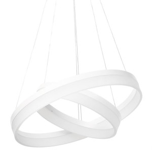 Lampa wisząca LED metalowa biała PUZI