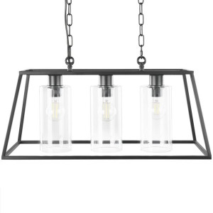 Lampa wisząca 3-punktowa metalowa czarna MUGER