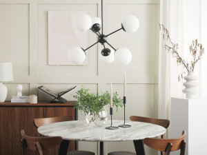 Lampa wisząca 6-punktowa metalowa czarna ADAWRO