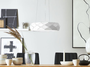 Lampa wisząca metalowa biała CESANO