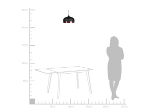 Lampa wisząca metalowa czarno-miedziana PARINA