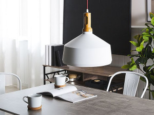 Lampa wisząca metalowa biała SEPIK